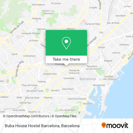 mapa Buba House Hostel Barcelona