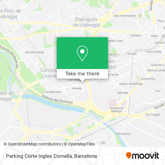 How to get to Parking Corte Ingles Cornella in Cornellà De Llobregat by  Metro, Train or Bus?