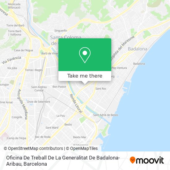 Oficina De Treball De La Generalitat De Badalona-Aribau map