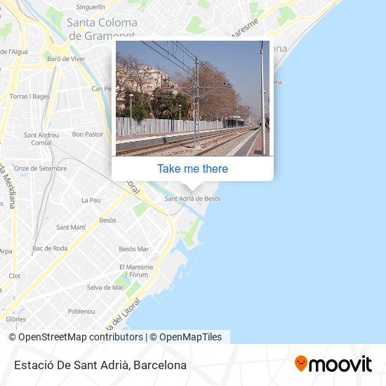 mapa Estació De Sant Adrià