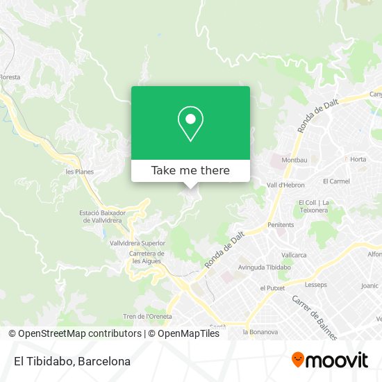 El Tibidabo map