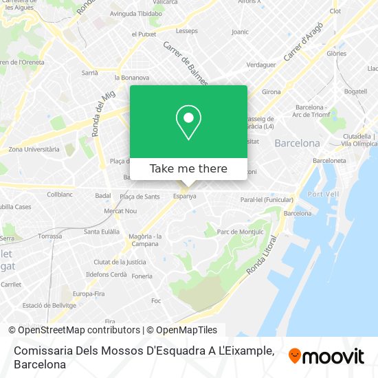 mapa Comissaria Dels Mossos D'Esquadra A L'Eixample