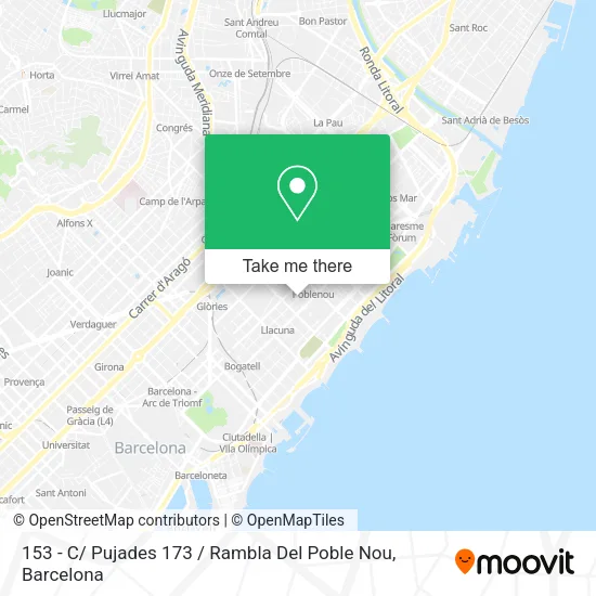 153 - C/ Pujades 173 / Rambla Del Poble Nou map