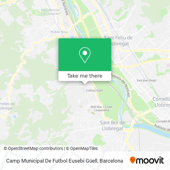 mapa Camp Municipal De Futbol Eusebi Güell