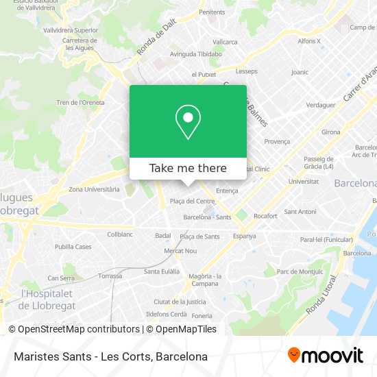 mapa Maristes Sants - Les Corts