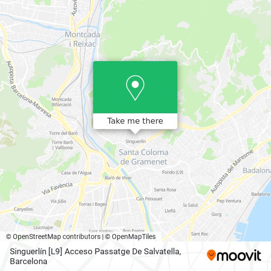 mapa Singuerlín [L9] Acceso Passatge De Salvatella