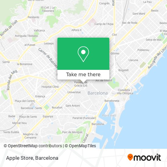 mapa Apple Store