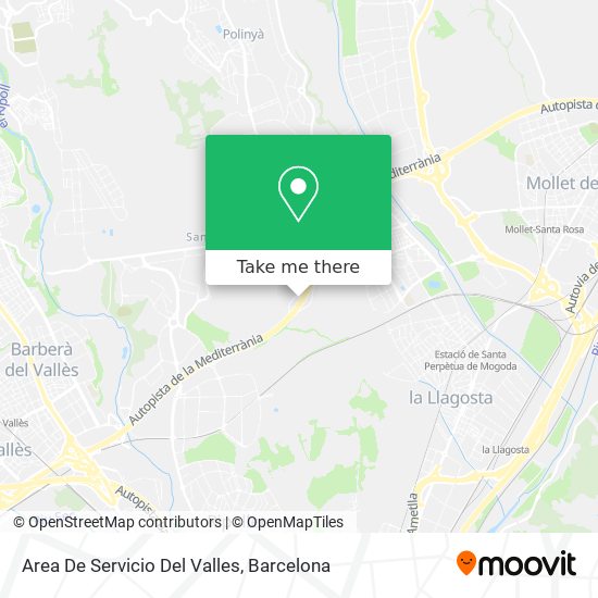 Area De Servicio Del Valles map