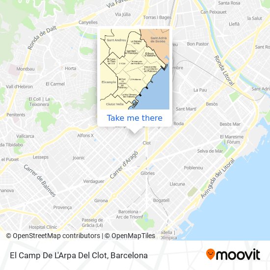 mapa El Camp De L'Arpa Del Clot