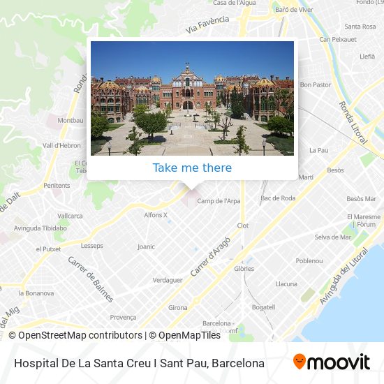 mapa Hospital De La Santa Creu I Sant Pau