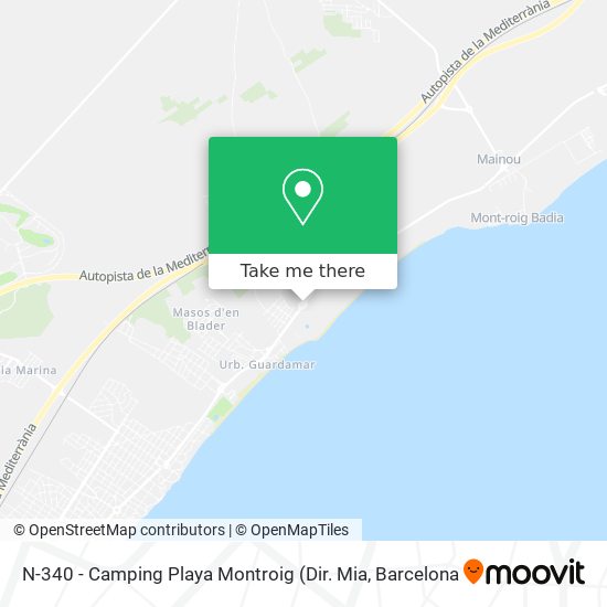 mapa N-340 - Camping Playa Montroig