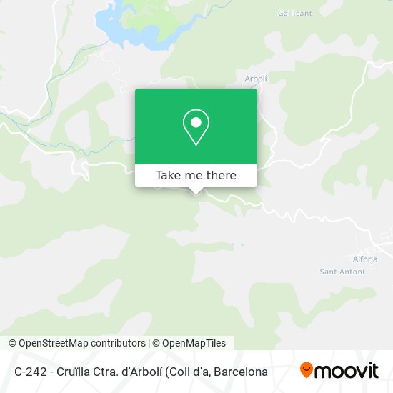 C-242 - Cruïlla Ctra. d'Arbolí map