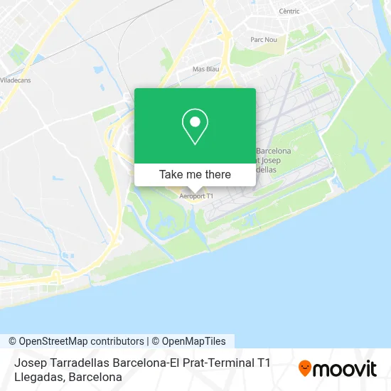 Josep Tarradellas Barcelona-El Prat-Terminal T1 Llegadas map