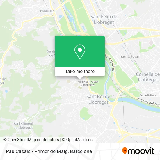 Pau Casals - Primer de Maig map