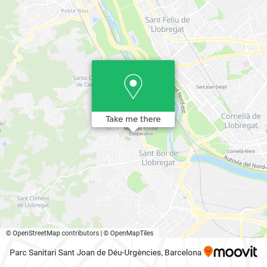mapa Parc Sanitari Sant Joan de Déu-Urgències
