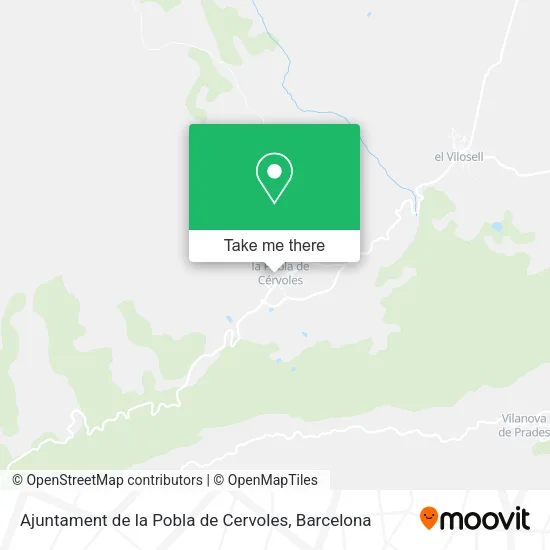 Ajuntament de la Pobla de Cervoles map