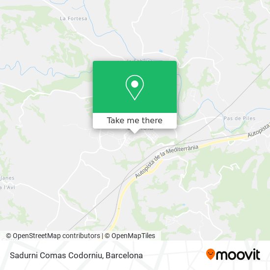 Sadurni Comas Codorniu map