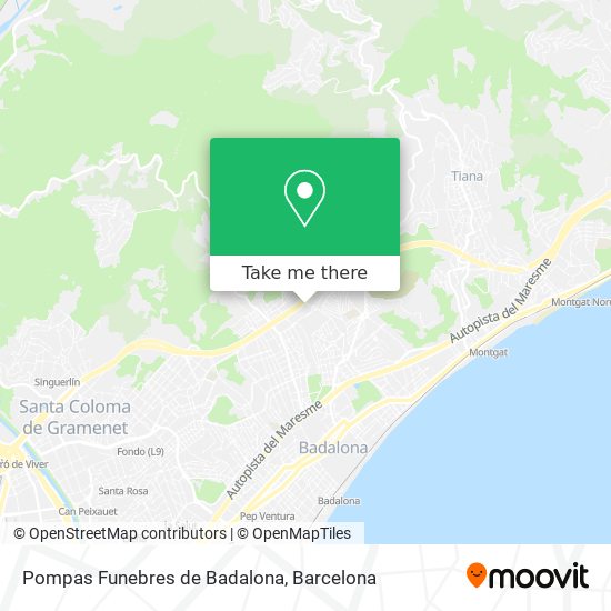 Pompas Funebres de Badalona map