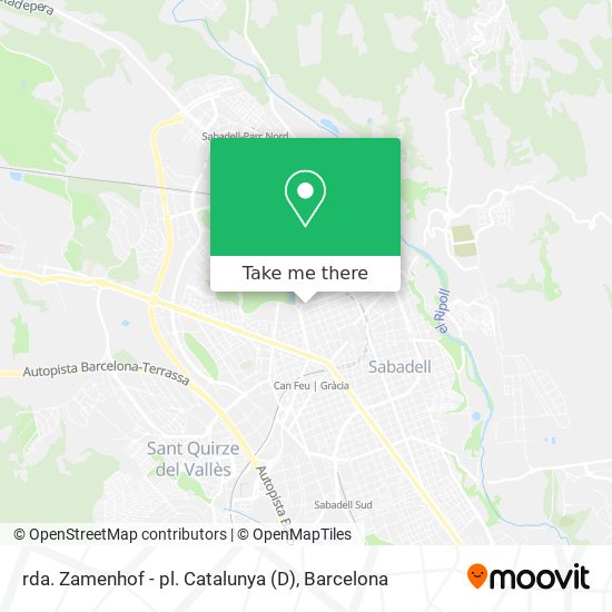 rda. Zamenhof - pl. Catalunya (D) map