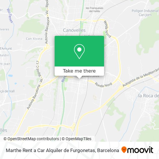 mapa Marthe Rent a Car Alquiler de Furgonetas