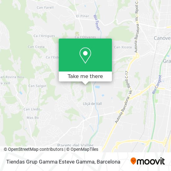 Tiendas Grup Gamma Esteve Gamma map