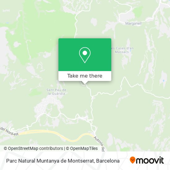 mapa Parc Natural Muntanya de Montserrat