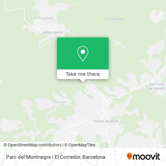 Parc del Montnegre i El Corredor map