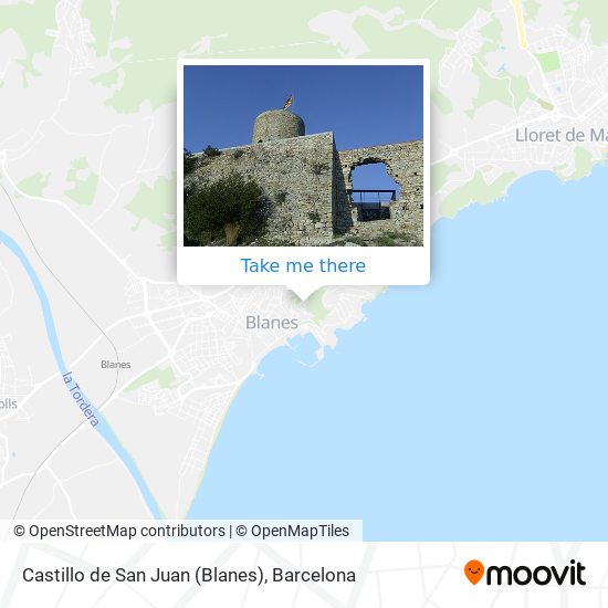 mapa Castillo de San Juan (Blanes)