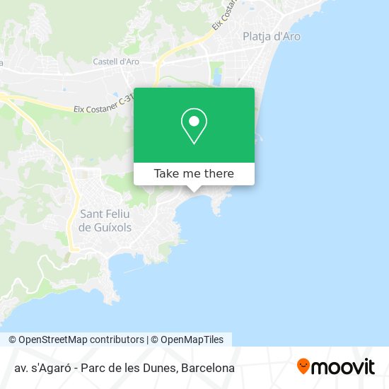 mapa av. s'Agaró - Parc de les Dunes