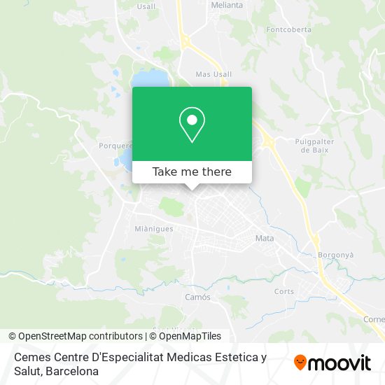 mapa Cemes Centre D'Especialitat Medicas Estetica y Salut
