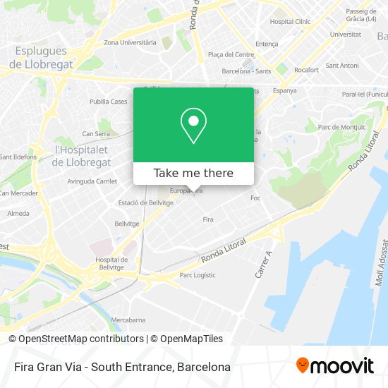 Fira Gran Via - South Entrance map