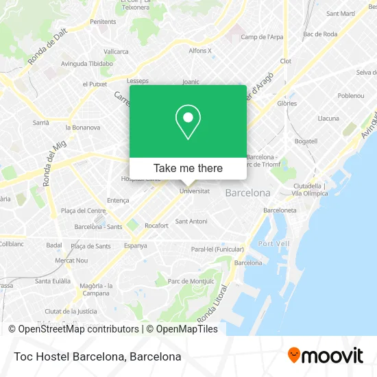 Toc Hostel Barcelona map