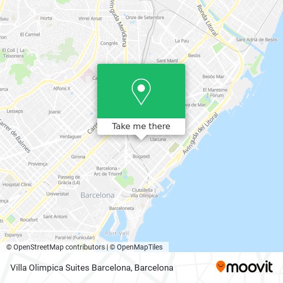 mapa Villa Olimpica Suites Barcelona