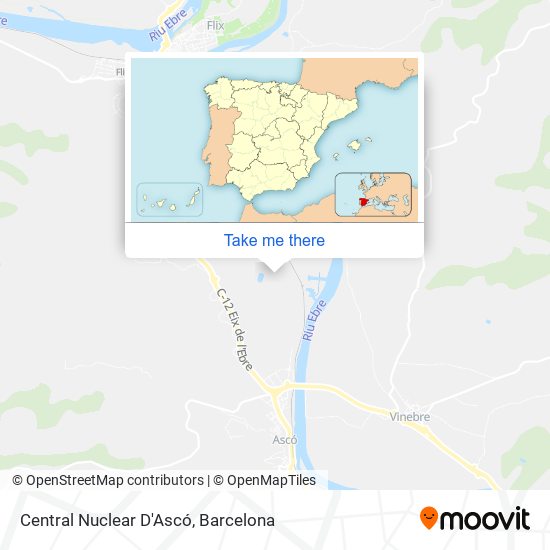 mapa Central Nuclear D'Ascó