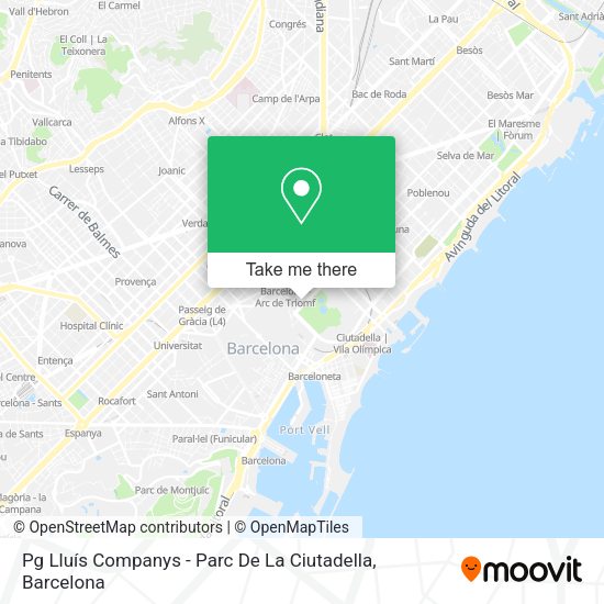 Pg Lluís Companys - Parc De La Ciutadella map
