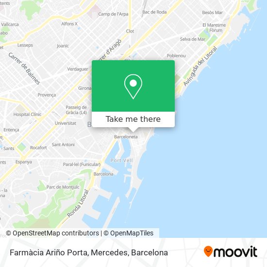 mapa Farmàcia Ariño Porta, Mercedes