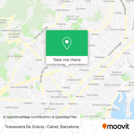 Travessera De Gràcia - Calvet map