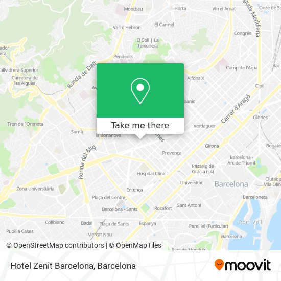 mapa Hotel Zenit Barcelona