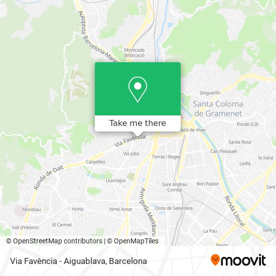 Via Favència - Aiguablava map