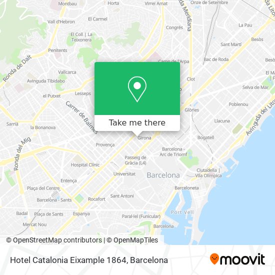 mapa Hotel Catalonia Eixample 1864