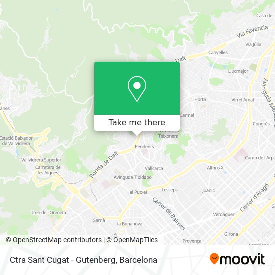 Ctra Sant Cugat - Gutenberg map