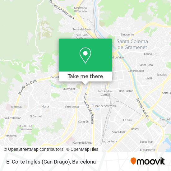 mapa El Corte Inglés (Can Dragó)