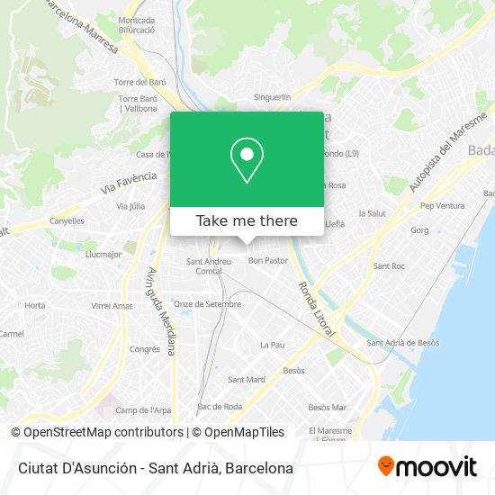 mapa Ciutat D'Asunción - Sant Adrià