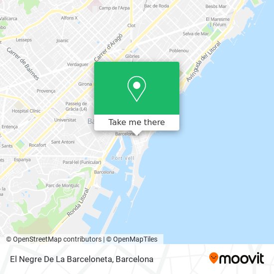 mapa El Negre De La Barceloneta