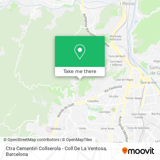 Ctra Cementiri Collserola - Coll De La Ventosa map