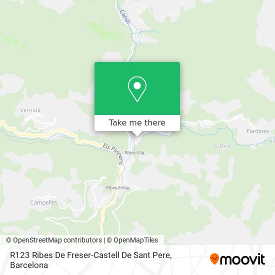 R123 Ribes De Freser-Castell De Sant Pere map