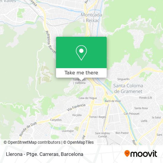 Llerona - Ptge. Carreras map