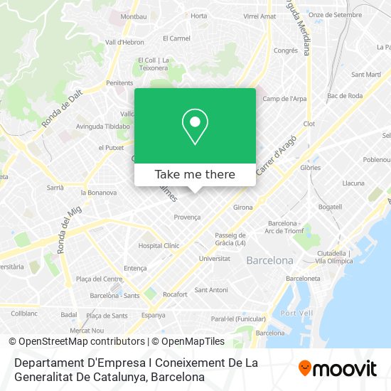 Departament D'Empresa I Coneixement De La Generalitat De Catalunya map