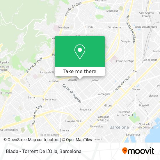 Biada - Torrent De L'Olla map
