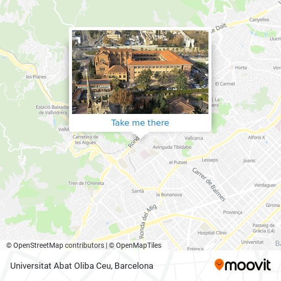 Universitat Abat Oliba Ceu map